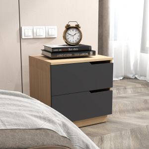 Bedside table Verena I in natural anthracite 48x40x48cm