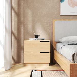 Bedside table Verena I in natural color 48x40x48cm