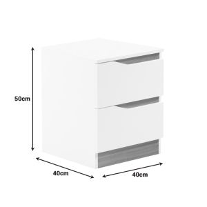 Verena II bedside table in white-sonoma 40x40x50cm