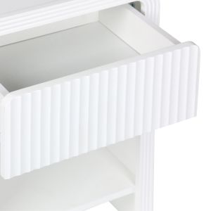 Bedside table Zeplen Mdf in white color 40x30x53cm