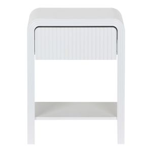 Bedside table Zeplen Mdf in white color 40x30x53cm