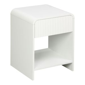 Bedside table Zeplen Mdf in white color 40x40x53cm