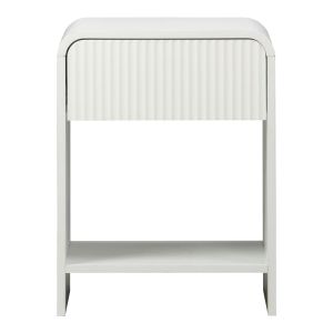 Bedside table Zeplen Mdf in white color 40x40x53cm
