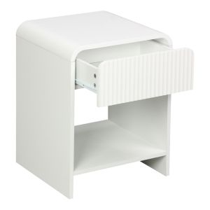 Bedside table Zeplen Mdf in white color 40x40x53cm