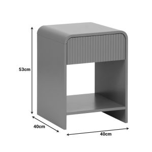 Bedside table Zeplen Mdf in gray color 40x40x53cm