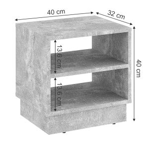 Нощно шкафче мейсън меламин в цвят сив мрамор 40х32х40cm