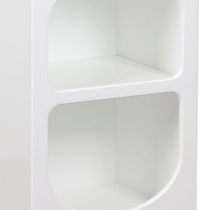 Bedside table shelf Emersy MDF in white color 40x32x70cm