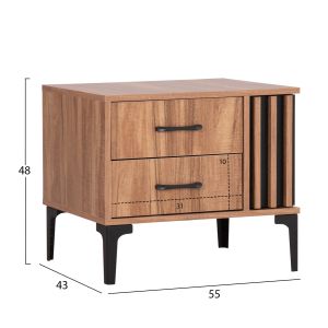 Нощно шкафче серия Harry цвят натурално дърво-черно 55x43x48hcм Hm2487.01