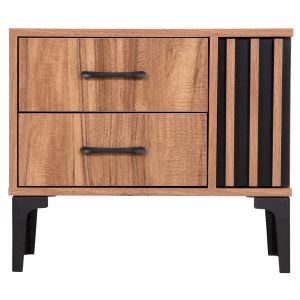 Нощно шкафче серия Harry цвят натурално дърво-черно 55x43x48hcм Hm2487.01