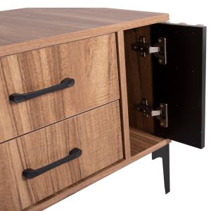 Нощно шкафче серия Harry цвят натурално дърво-черно 55x43x48hcм Hm2487.01