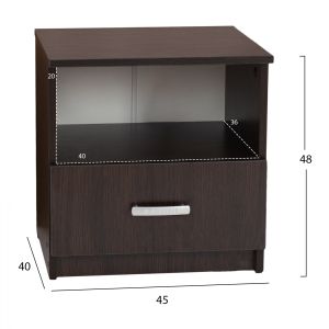 Bedside table wenge color Hm2431,02 45x40x48cm