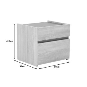 Нощно щкафче Comcie в натурален със сив цвят 50x42x45.5см