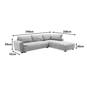 Gianco reversible corner sofa with beige fabric 298x208x85cm