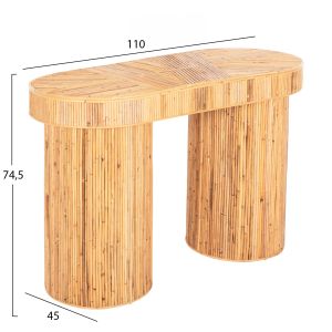 Oval console table Gatsby, natural rattan 110x45x74.5hcm Hm9871