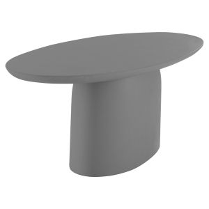 Oval dining table Breccan Hm6577.01 gray fiber cement 240x100x75cm.