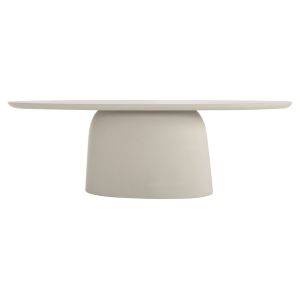 Oval dining table Breccan Hm6577.02 beige fiber cement 240x100x75cm.