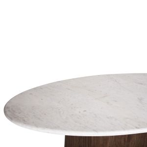 Oval dining table Purger Hm9715 solid mango wood with white marble top 180x90x76hcm