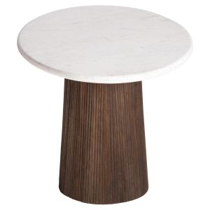 Oval dining table Purger Hm9715 solid mango wood with white marble top 180x90x76hcm
