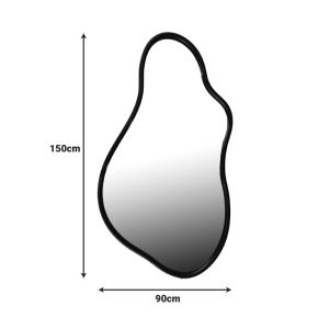 Decorde wood mirror in black color 90x3.5x150cm