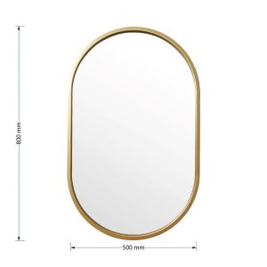 Ellipse mirror with gold frame 50x2x80cm