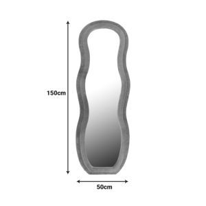 Mirror Glinde velvet in gray color 90x3.5x150cm