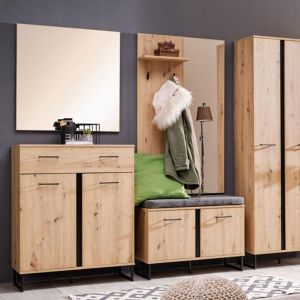 Sardinia Og mirror with Artisan oak frame 80x2x80cm