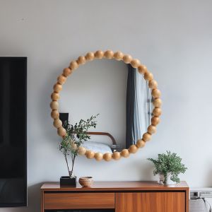 Specio mirror made of wood in a natural shade 60x4.5cm