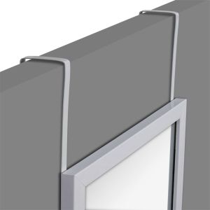 Door mirror with silver polyresin frame 34x1.7x94cmm