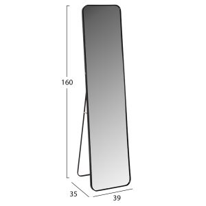 Floor mirror Boely Hm9577.01 with aluminum frame, black color 40x35x160hcm