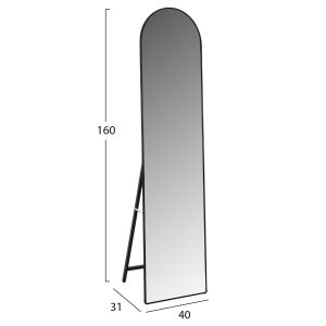 Joely Lorens Hm9578.01 floor mirror with black aluminum frame 40x31x160hcm