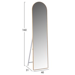 Joely Lorens floor mirror Hm9578.30 with aluminum gold frame 40x31x160hcm