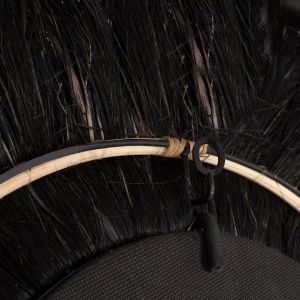 Round mirror in natural and black color Hm7737