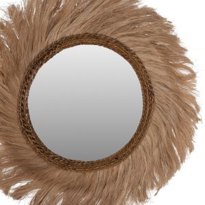 Round mirror in natural color Hm7729