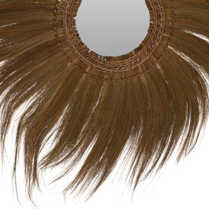 Round mirror in natural color with banana peel threads Hm7735