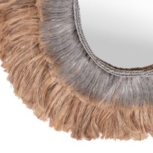 Oval mirror in natural and silver color Hm7738