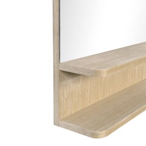 Огледало с рафт Mensola Mdf в естествен нюанс 45.7x12.7x76.2см