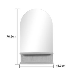 Огледало с рафт Mensola Mdf в естествен нюанс 45.7x12.7x76.2см