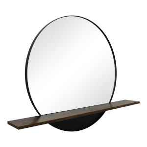 Mirror with shelf Salmin metal in black shade 80x10x60cm