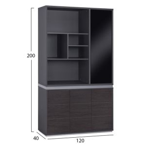 Office bookcase Rosewood 120x40x200cm HM2091r