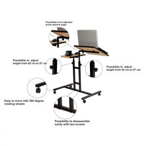 Office desk 67x45.4x62-87cm Hm8977.01