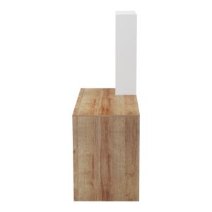 Bivoro office desk with shelf in oak-white color 146x55x129cm