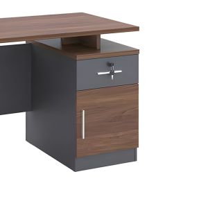 Office desk Cassius dark gray/walnut 120x60x75cm