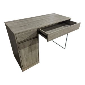 Kantor office desk in natural color with white metal leg 110x50x76cm