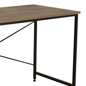 Office desk Karvem melamine oak color black metal 120x60x73cm