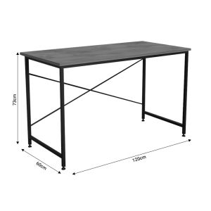 Office desk Karvem melamine oak color black metal 120x60x73cm