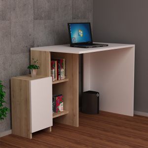 Office desk Kely in white oak color 113x45x74cm