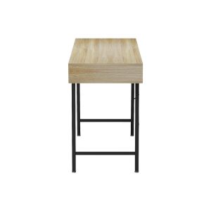 Komo office desk in Sonoma-grey with black metal legs 120x48x76cm