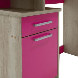 Office desk Looney with drawers with pink doors 100x55x75cm