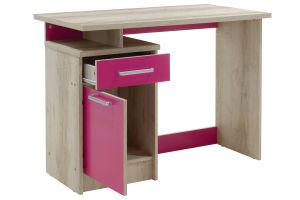 Office desk Looney with drawers with pink doors 100x55x75cm