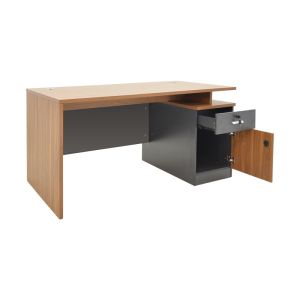 Office desk Oscar in walnut-dark gray color 120x70x76cm